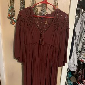 a maroon american eagle dress